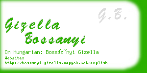 gizella bossanyi business card